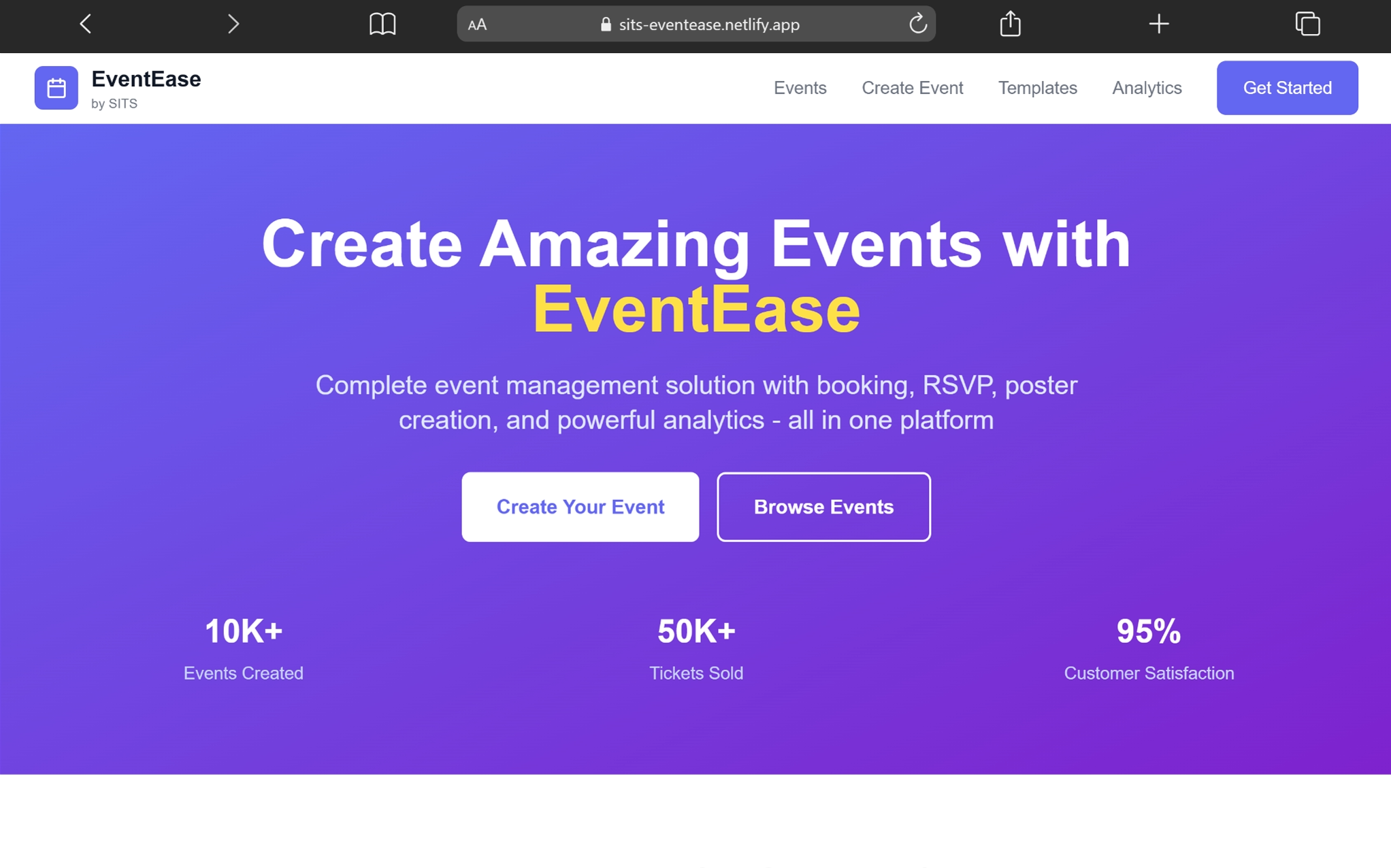 Event Ease - Souitro project